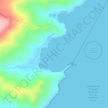 Topografische kaart Baie de la Somme, hoogte, reliëf