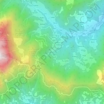 Topografische kaart Lighezzoli, hoogte, reliëf