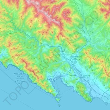 Topografische kaart Follo, hoogte, reliëf