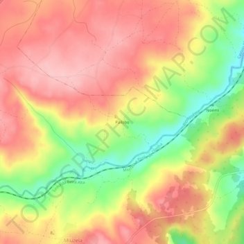 Topografische kaart Pailobo, hoogte, reliëf