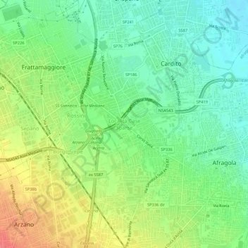 Topografische kaart Località Case Sparse, hoogte, reliëf