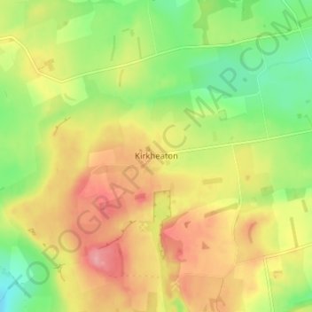 Topografische kaart Kirkheaton, hoogte, reliëf