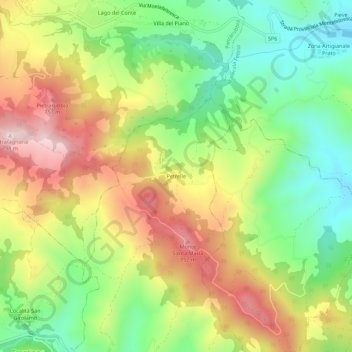 Topografische kaart Petrelle, hoogte, reliëf