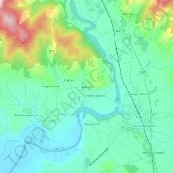 Topografische kaart Busenga, hoogte, reliëf