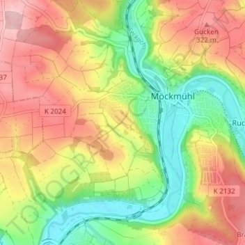 Topografische kaart Schillerhöhe, hoogte, reliëf