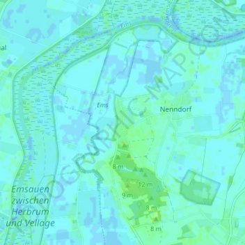 Topografische kaart Tunxdorf, hoogte, reliëf