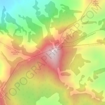 Topografische kaart Morro Verde, hoogte, reliëf