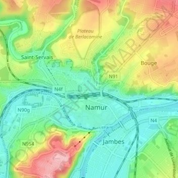 Topografische kaart Bomel, hoogte, reliëf