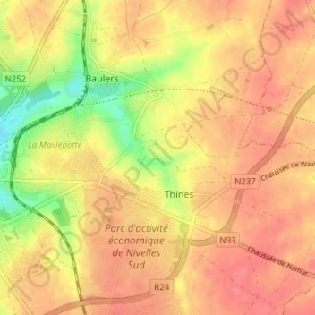 Topografische kaart Les Baraques, hoogte, reliëf