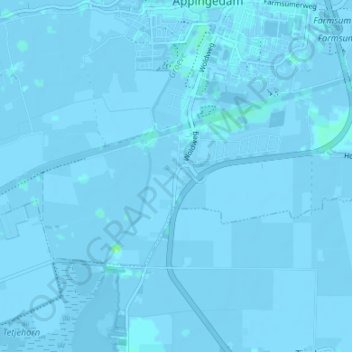 Topografische kaart Blokstad, hoogte, reliëf