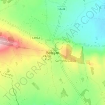 Topografische kaart Windgap, hoogte, reliëf
