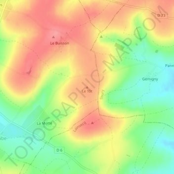 Topografische kaart Le Tôt, hoogte, reliëf