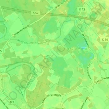 Topografische kaart Vorselaer, hoogte, reliëf