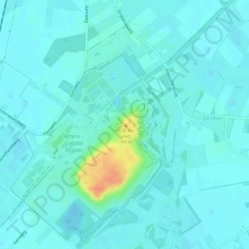 Topografische kaart VAM Berg, hoogte, reliëf