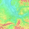 Topografische kaart Basel, hoogte, reliëf