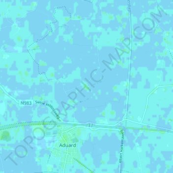Topografische kaart Fransumer Voorwerk, hoogte, reliëf