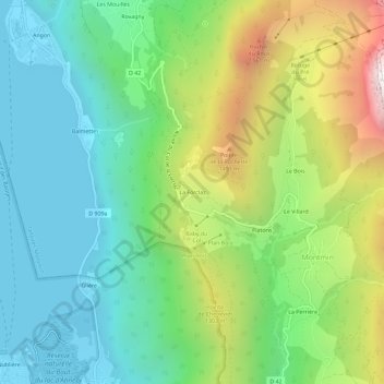 Topografische kaart La Forclaz, hoogte, reliëf