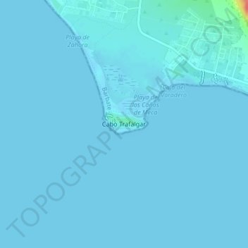 Topografische kaart Cape Trafalgar, hoogte, reliëf