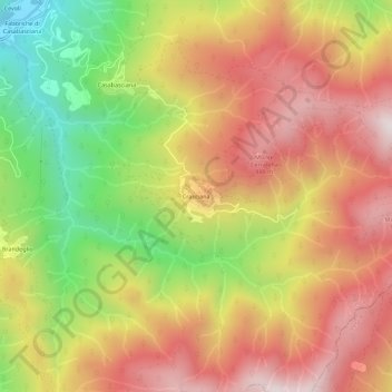 Topografische kaart Crasciana, hoogte, reliëf