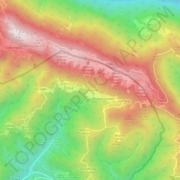 Topografische kaart Trinco / Trinko, hoogte, reliëf