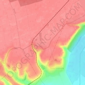 Topografische kaart Frasinu, hoogte, reliëf