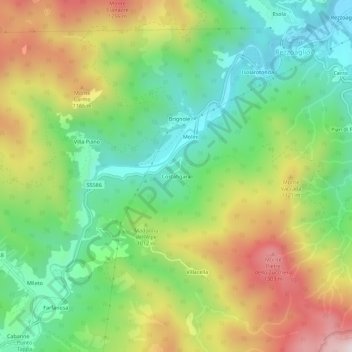 Topografische kaart Costafigara, hoogte, reliëf