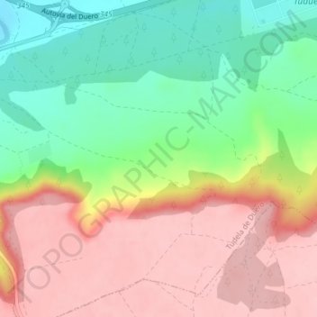 Topografische kaart Cien Caños, hoogte, reliëf