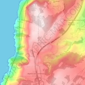 Topografische kaart Barritteri, hoogte, reliëf