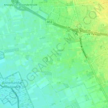 Topografische kaart De Kraats, hoogte, reliëf