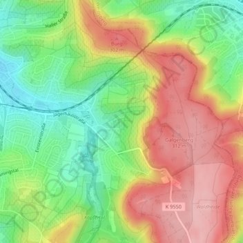Topografische kaart Letten, hoogte, reliëf