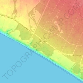 Topografische kaart Poblado Forestal, hoogte, reliëf