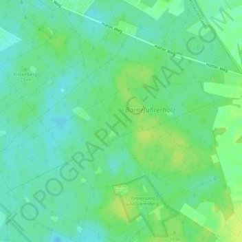 Topografische kaart Osenberge, hoogte, reliëf