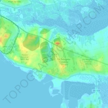 Topografische kaart Mitrena, hoogte, reliëf