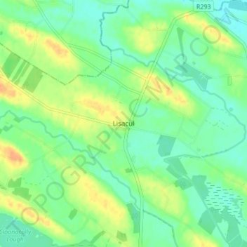 Topografische kaart Lisacul, hoogte, reliëf