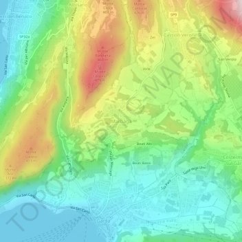 Topografische kaart Marciaga, hoogte, reliëf