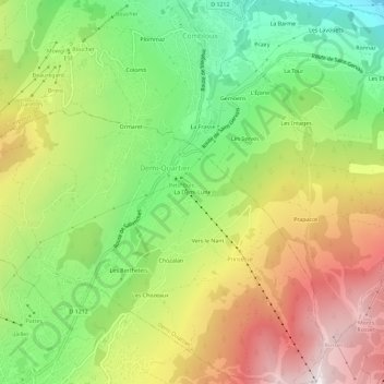 Topografische kaart La Demi-Lune, hoogte, reliëf