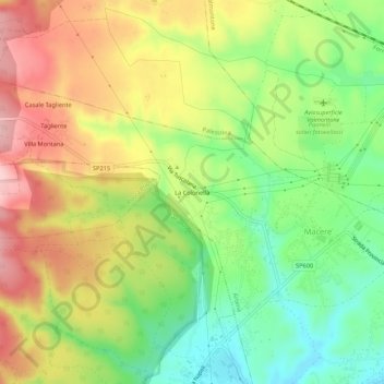 Topografische kaart La Colonella, hoogte, reliëf