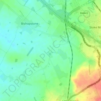 Topografische kaart Marsh, hoogte, reliëf