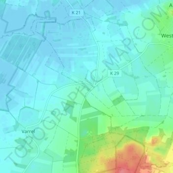 Topografische kaart Bröckelbeck, hoogte, reliëf