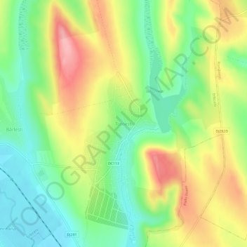 Topografische kaart Totoești, hoogte, reliëf