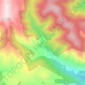 Topografische kaart Sellui, hoogte, reliëf