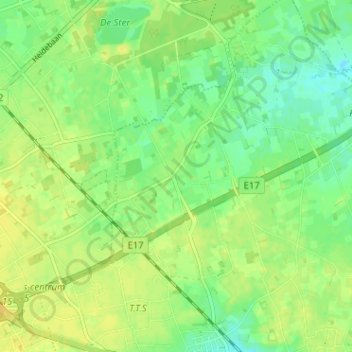 Topografische kaart Den Doorn, hoogte, reliëf