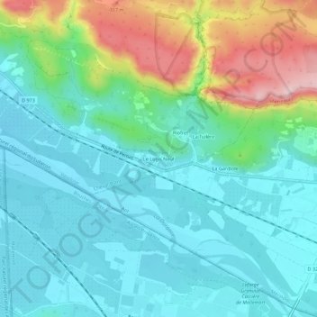 Topografische kaart Le Logis Neuf, hoogte, reliëf