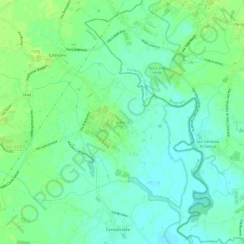 Topografische kaart Albina, hoogte, reliëf