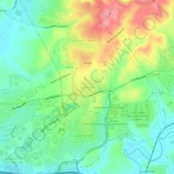 Topografische kaart Setteville, hoogte, reliëf