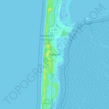 Topografische kaart Rantum, hoogte, reliëf
