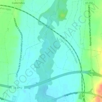 Topografische kaart Matacuervos, hoogte, reliëf