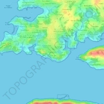 Topografische kaart Clegueriou, hoogte, reliëf