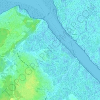 Topografische kaart Les Bolets, hoogte, reliëf