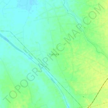 Topografische kaart Gaduka, hoogte, reliëf